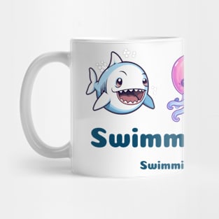 swimming class, swim kids rule, sea animals v6 Mug